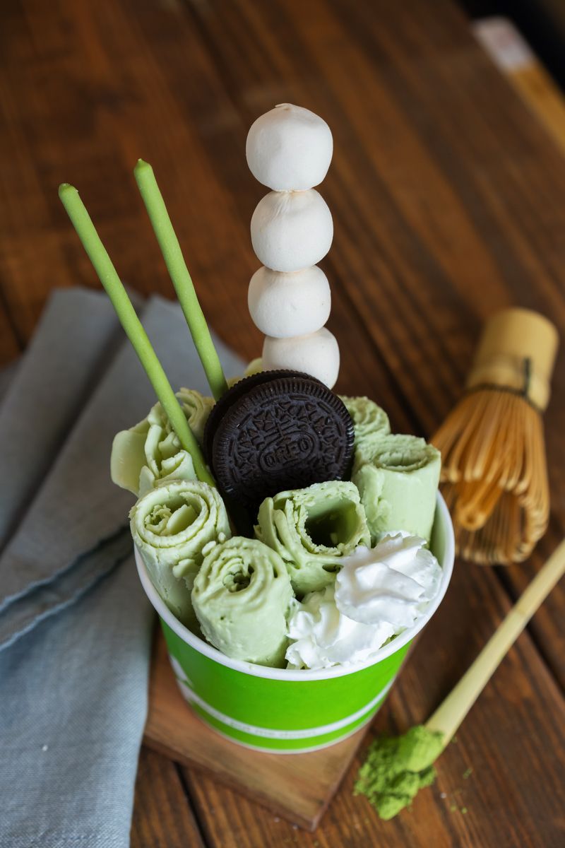 Rolled ice cream made fresh to order